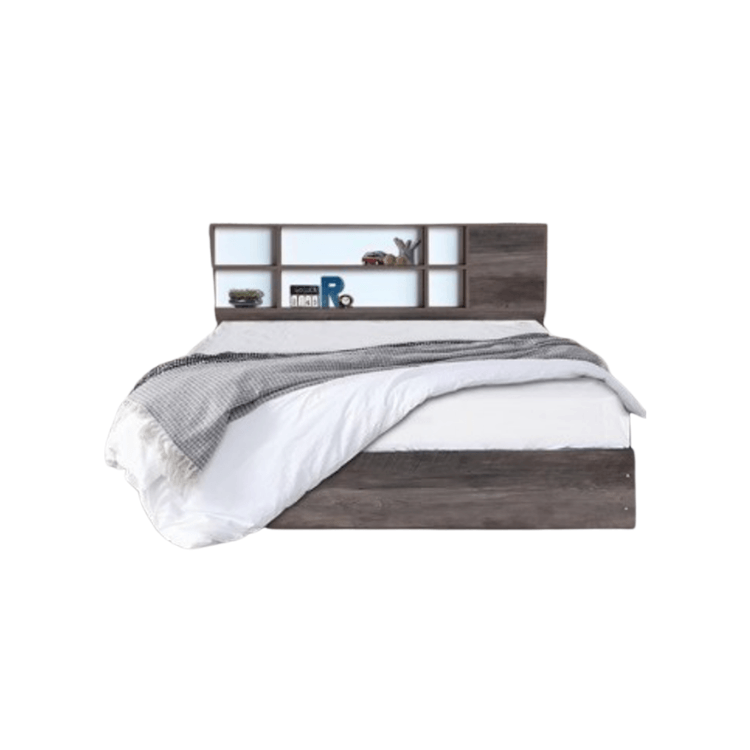 ชุดห้องนอน + ที่นอนสปริง 5 ฟุต WISDOM DESIGN FURNITURE รุ่น NANA-S สี มอคค่า/ขาว